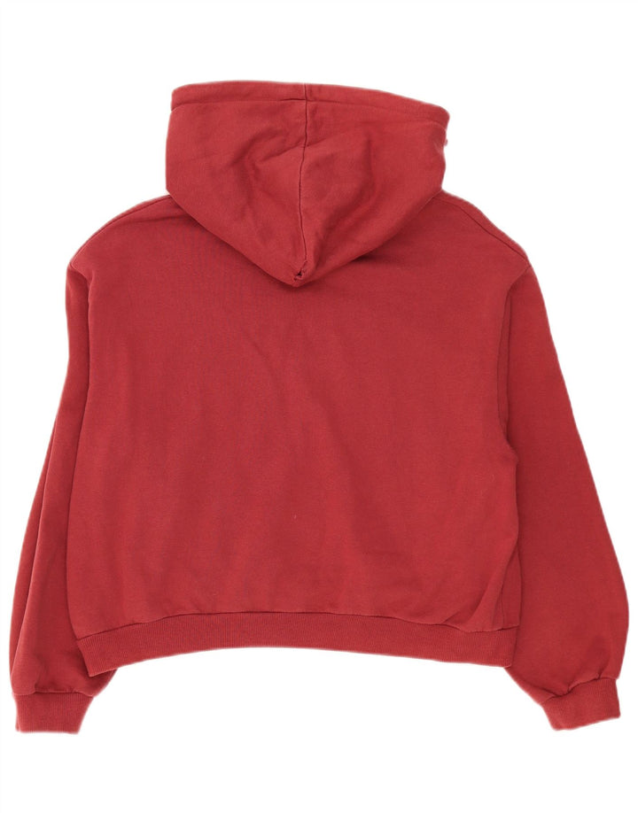 Pull & Bear ženska prekomjerna kratka majica s kapuljačom UK 14 Srednje crvena