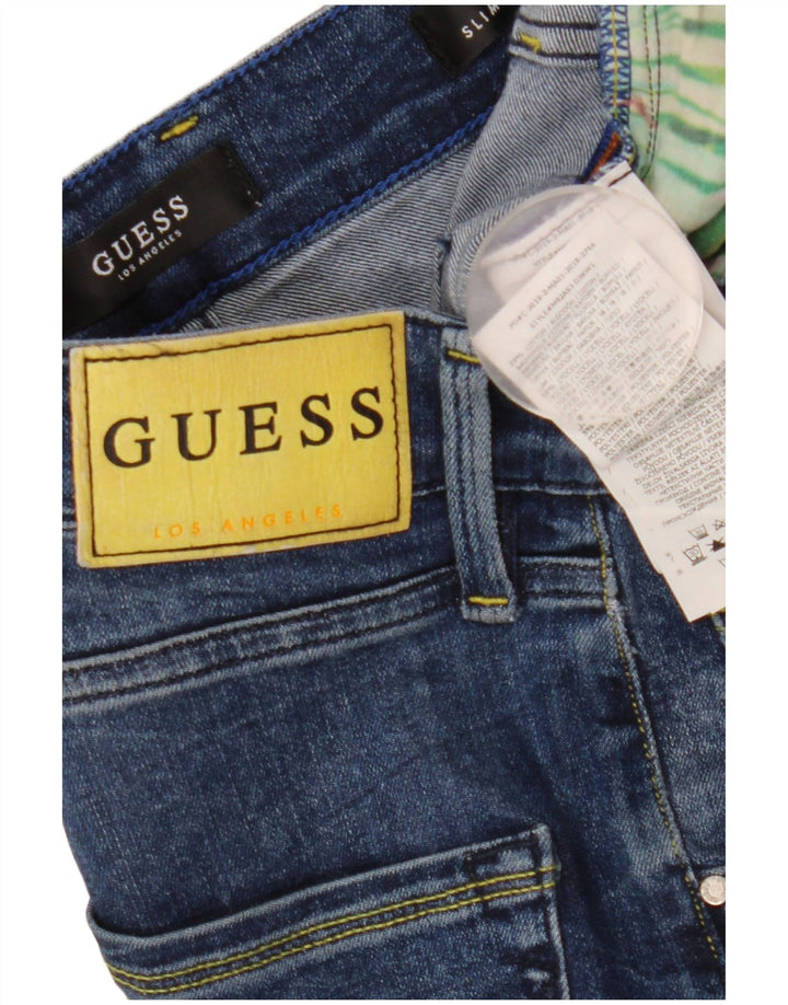 Muške uske traperice Guess Distressed W32 L33 plava viskoza