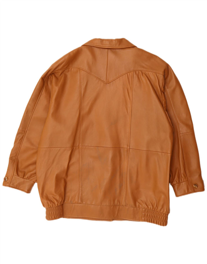 Vintage ženska prevelika kožna jakna EU 44 XL smeđa koža