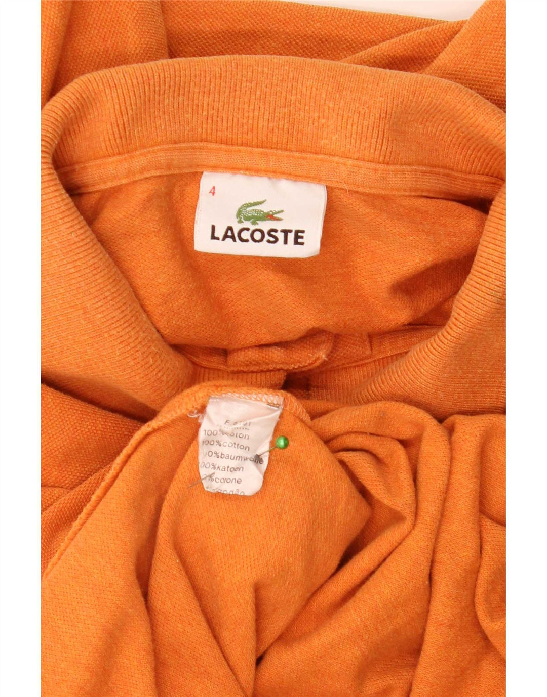 Lacoste muška polo majica dugih rukava, veličina 4, srednje narančasti pamuk