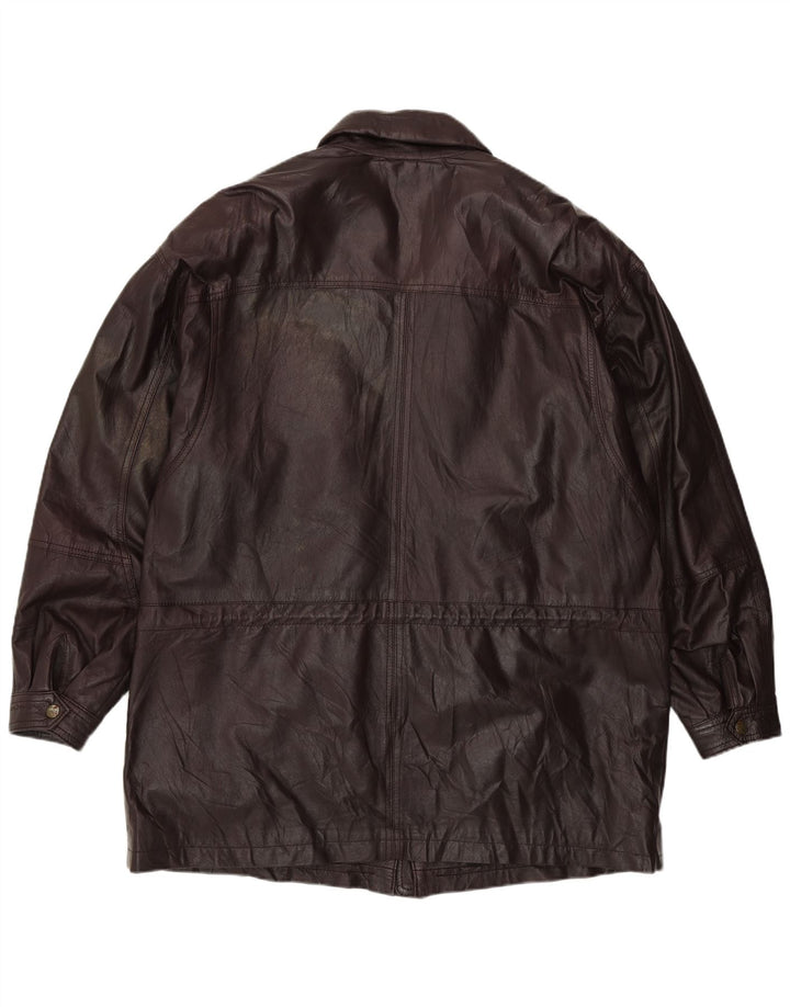 Vintage muška kožna jakna IT 58 4XL bordo koža