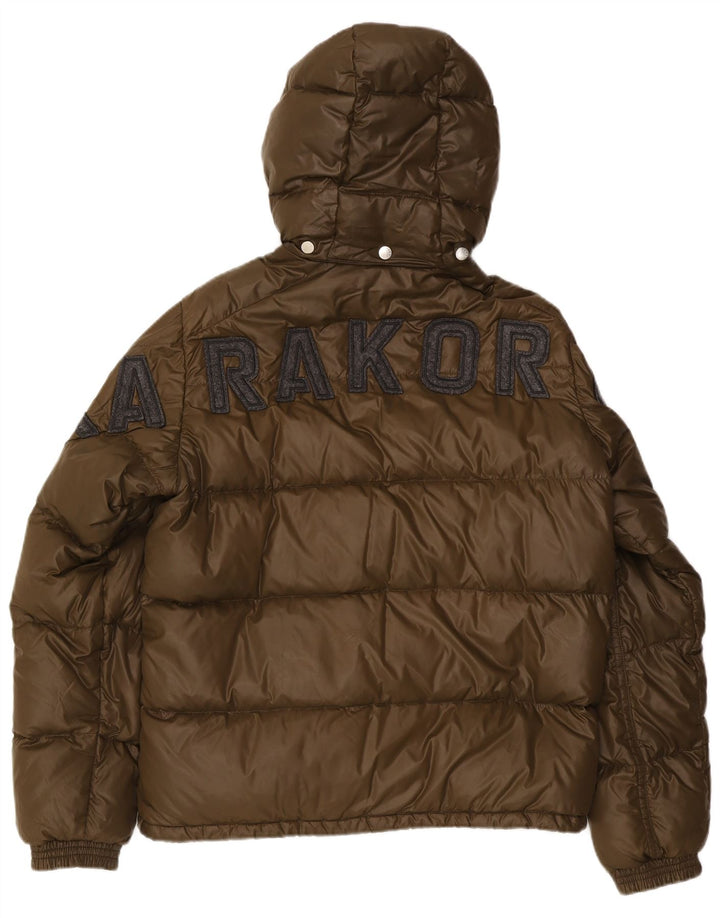 Moncler muška grafička podstavljena jakna s kapuljačom, veličina 5 2XL, kaki poliamid