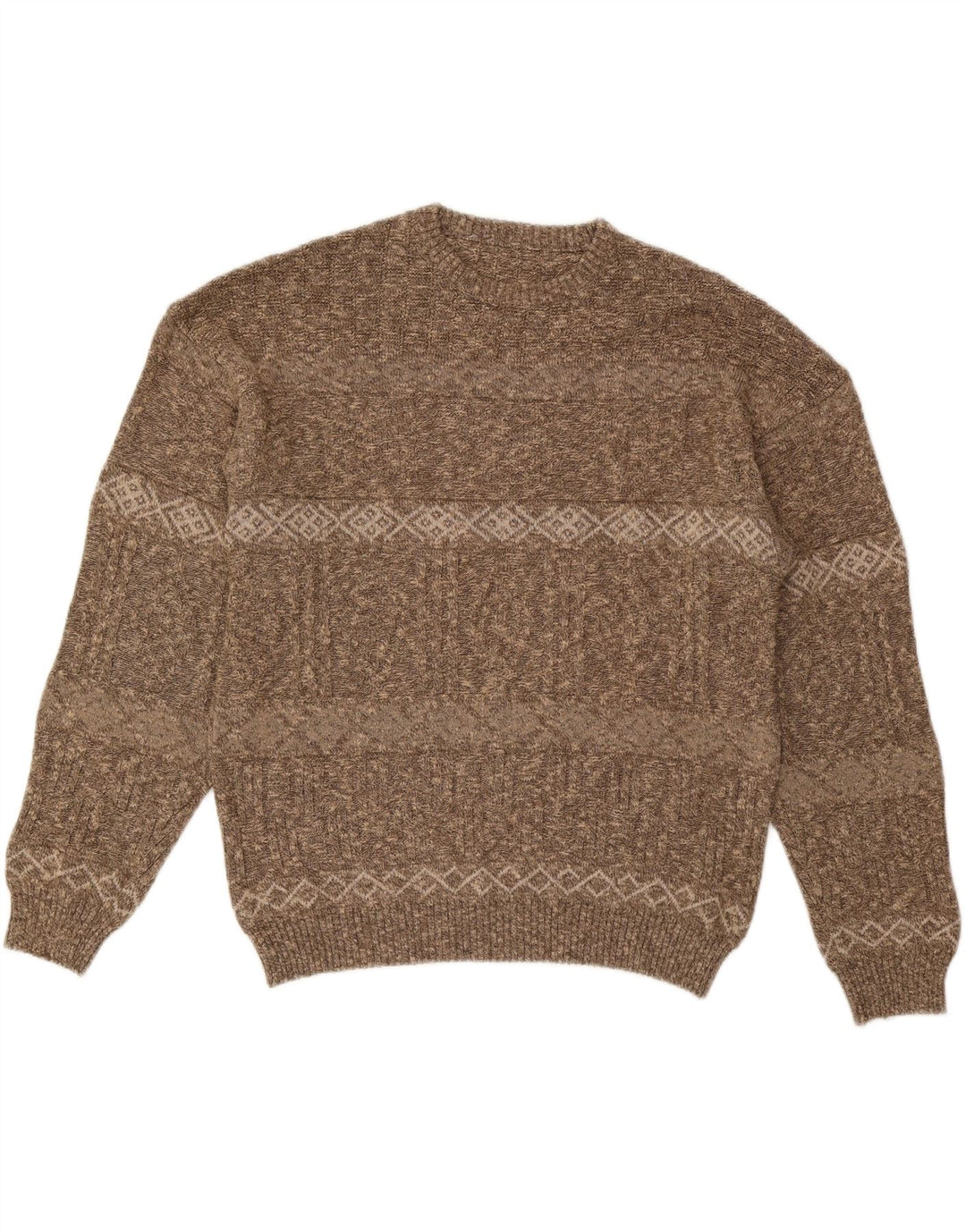 VINTAGE muški pulover s okruglim izrezom IT 56 2XL smeđe na pruge