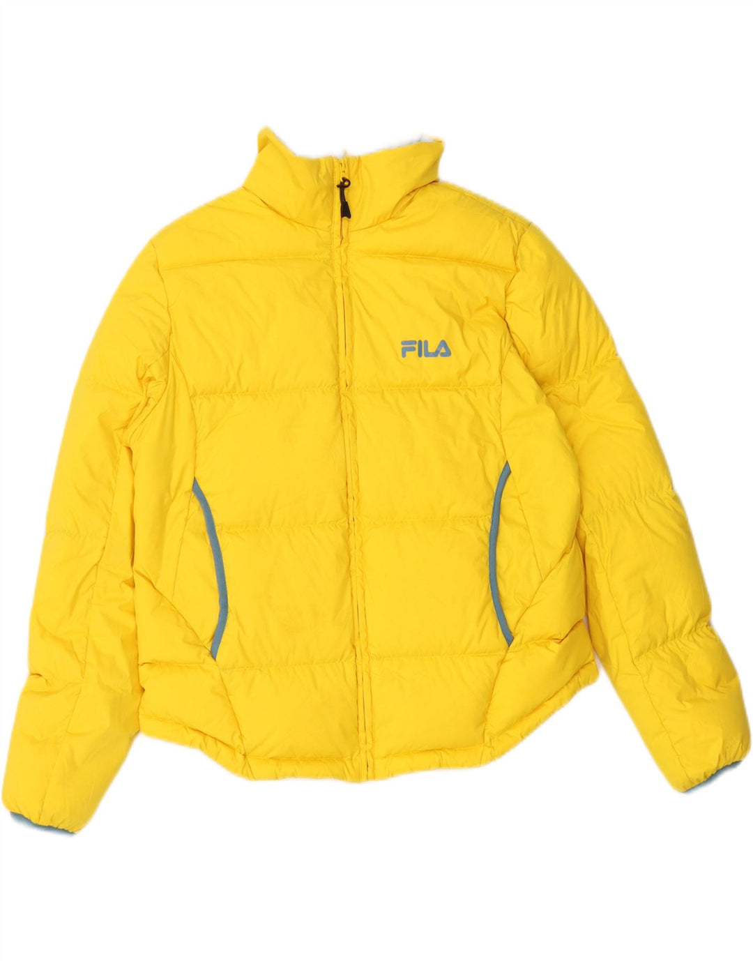 FILA Womens Padded Jacket UK 14 Medium Yellow Nylon
