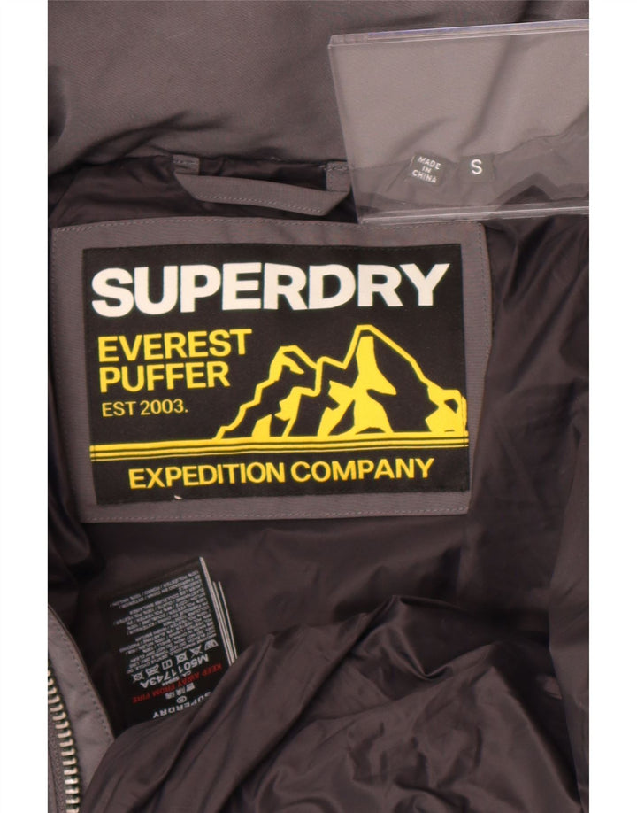 Superdry muška grafička podstavljena jakna s kapuljačom UK 36 mali sivi poliester