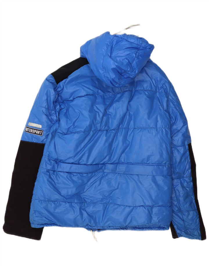 Vintage muška podstavljena jakna s kapuljačom IT 50 Large Blue Colourblock poliamid