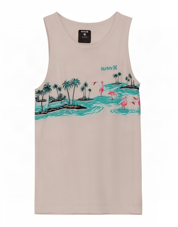 Hurley Girls Graphic Vest Top 12-13 Years Large White Cotton