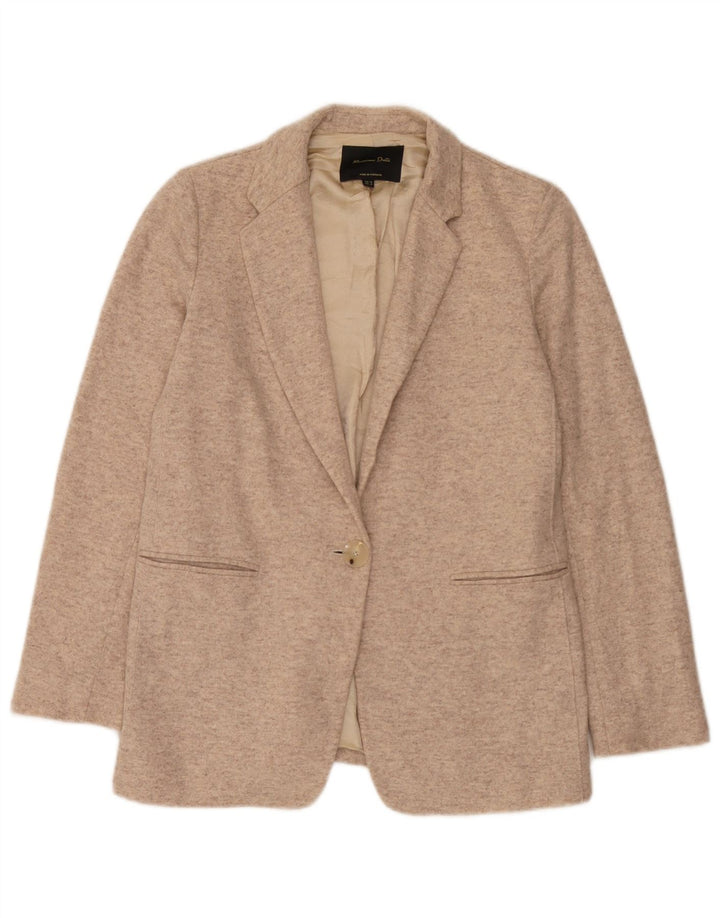 Ženska pletena jakna sa 1 gumbom Massimo Dutti EU 38 Mala bež flekasta