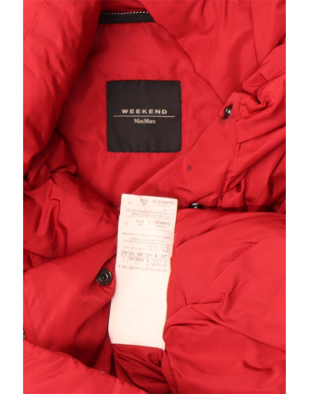 Max Mara ženska vikend prevelika podstavljena jakna UK 10 Mala crvena najlonska