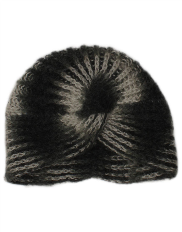 Vintage ženski pleteni turban šešir jedne veličine na kaki pruge