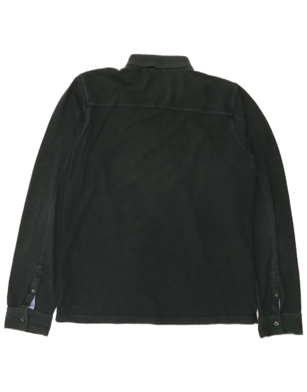 Liu Jo Mens Long Sleeve Rugby Polo Shirt Large Green Cotton