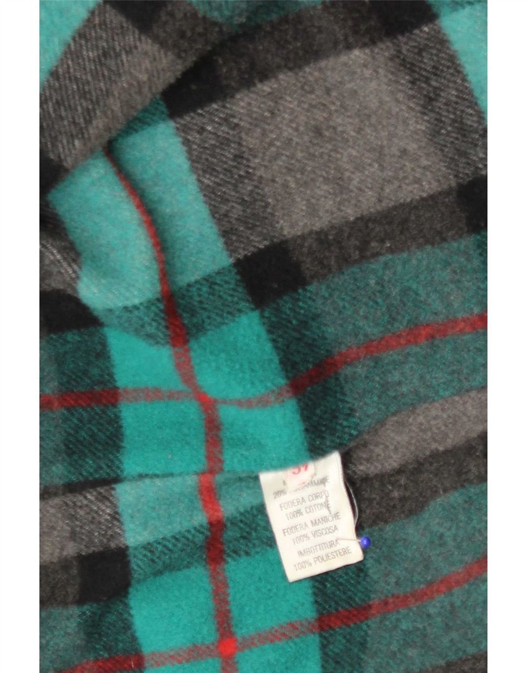 Vintage muški duffle kaput s kapuljačom IT 46 Mala zelena vuna