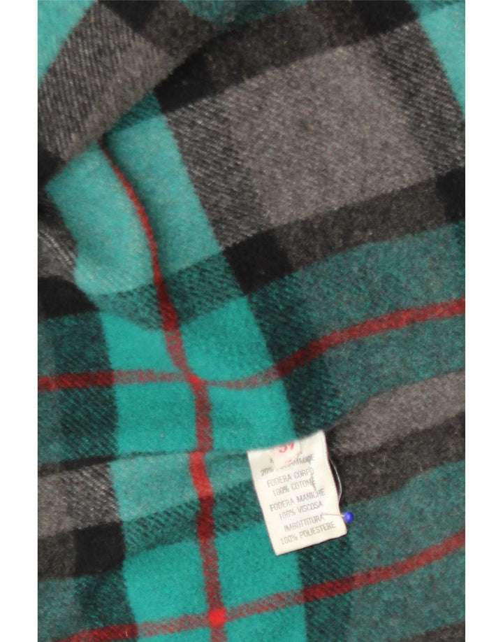 Vintage muški duffle kaput s kapuljačom IT 46 Mala zelena vuna