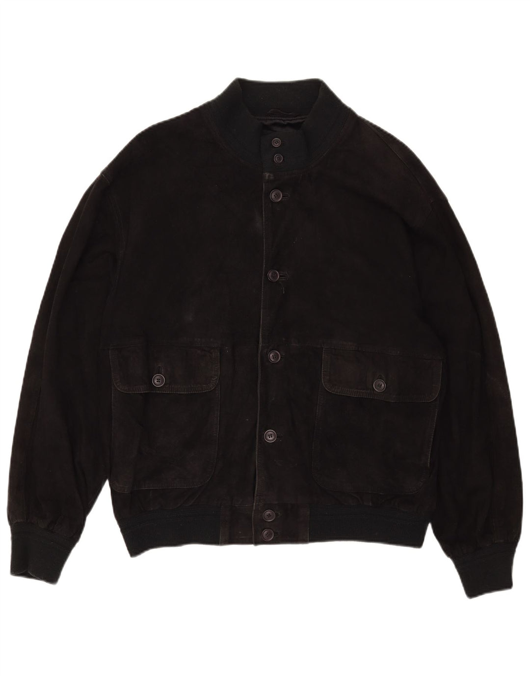 Vintage muška bomber jakna od brušene kože UK 40 velika crna kožna