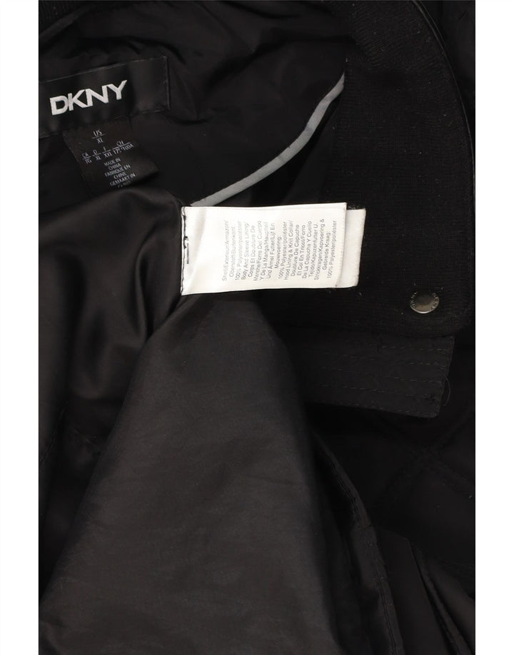 DKNY ženski prošiveni kaput s kapuljačom UK 18 XL crni poliester