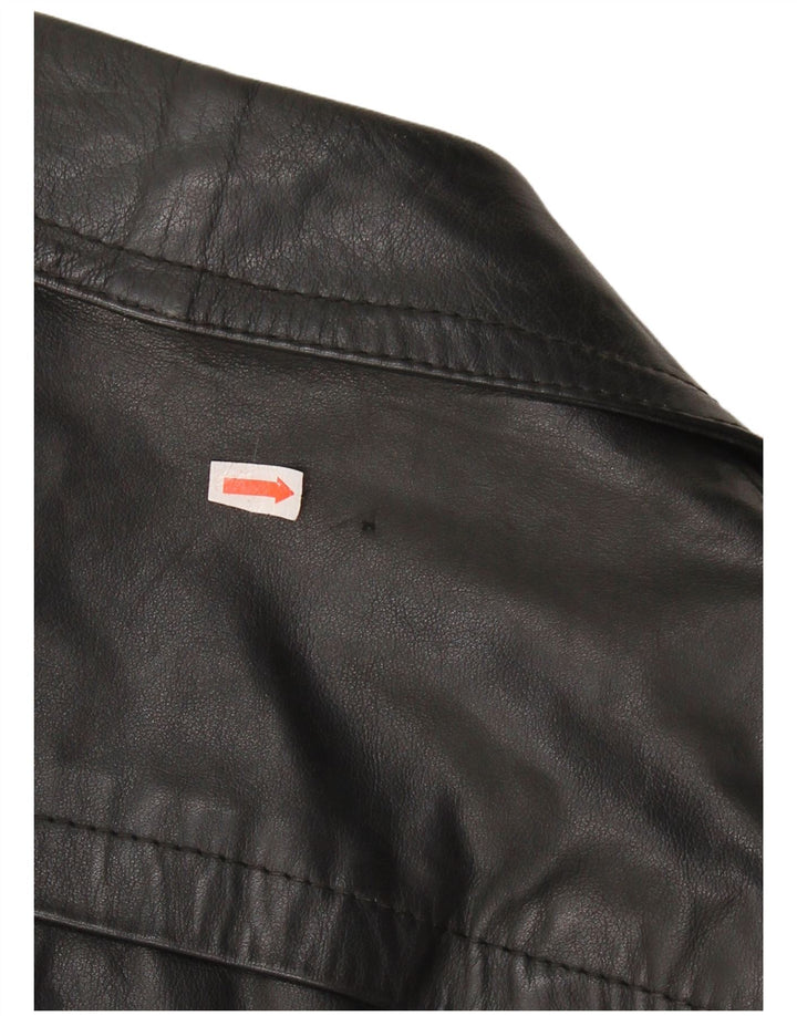 VINTAGE muški kožni kaput IT 48 Srednja crna koža