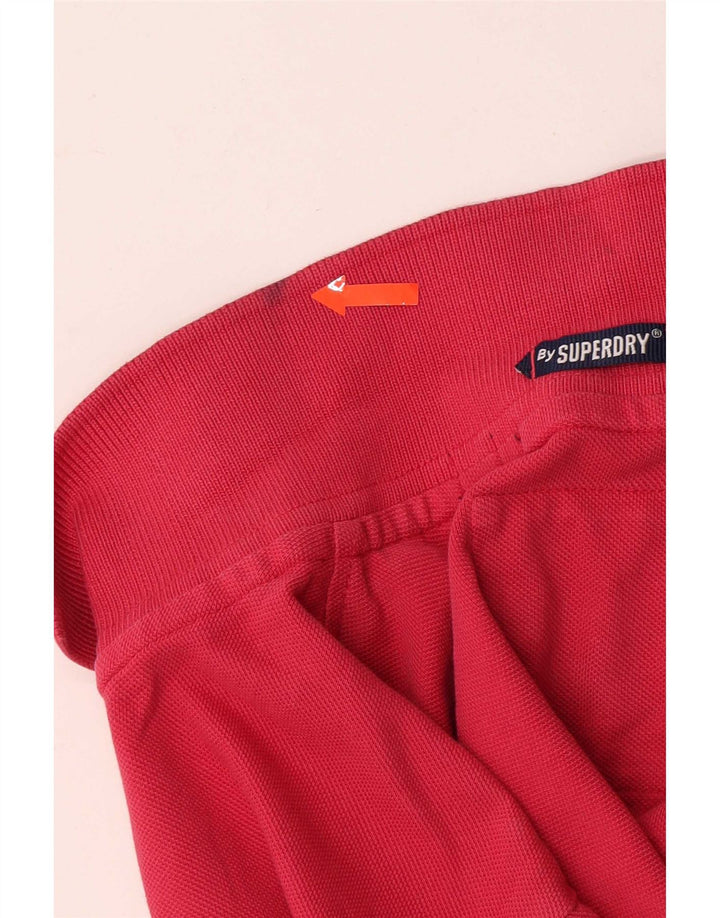 Superdry muška polo majica kratkih rukava, srednje ružičasti pamuk