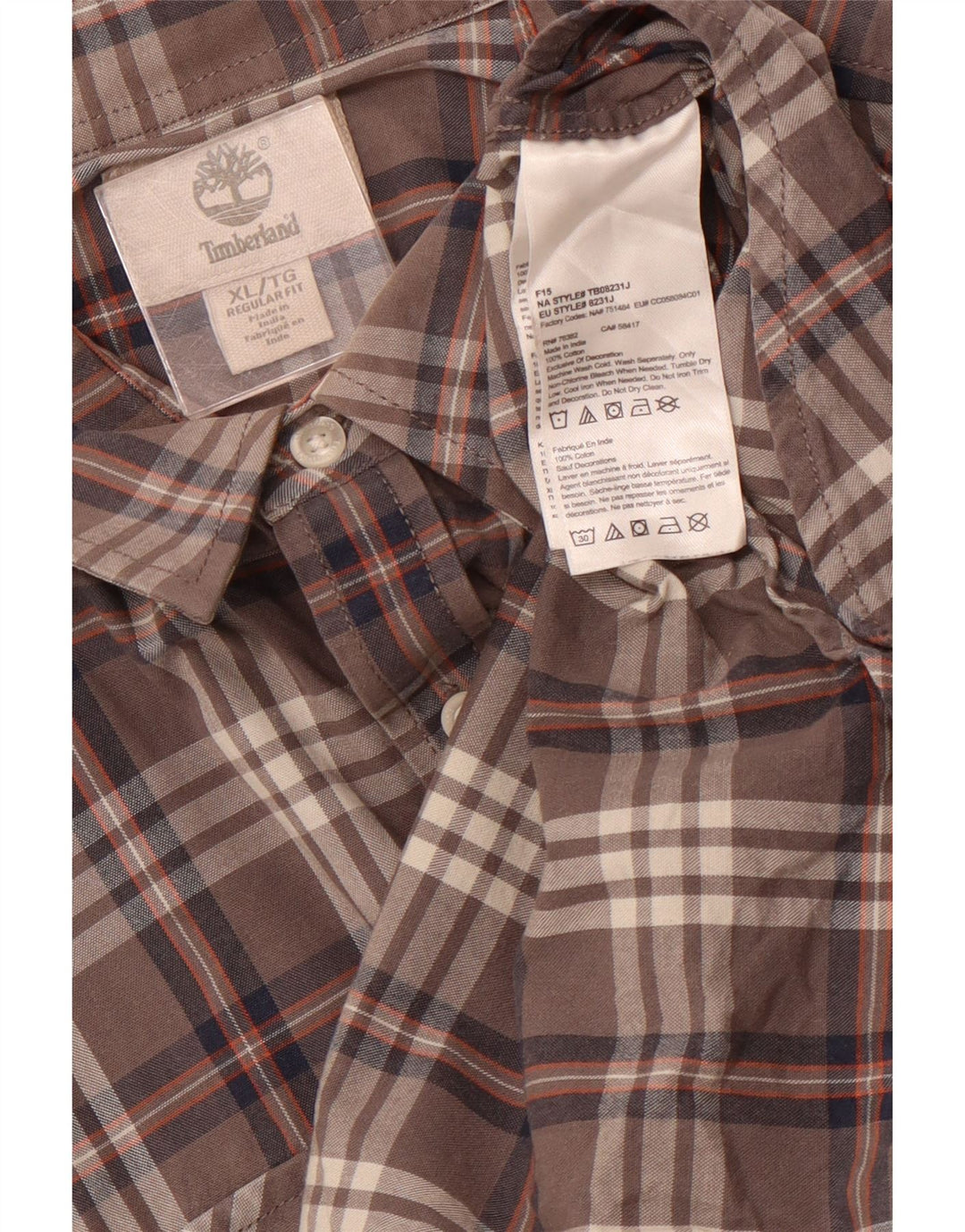 TIMBERLAND Muška košulja standardnog kroja XL sivi karirani pamuk