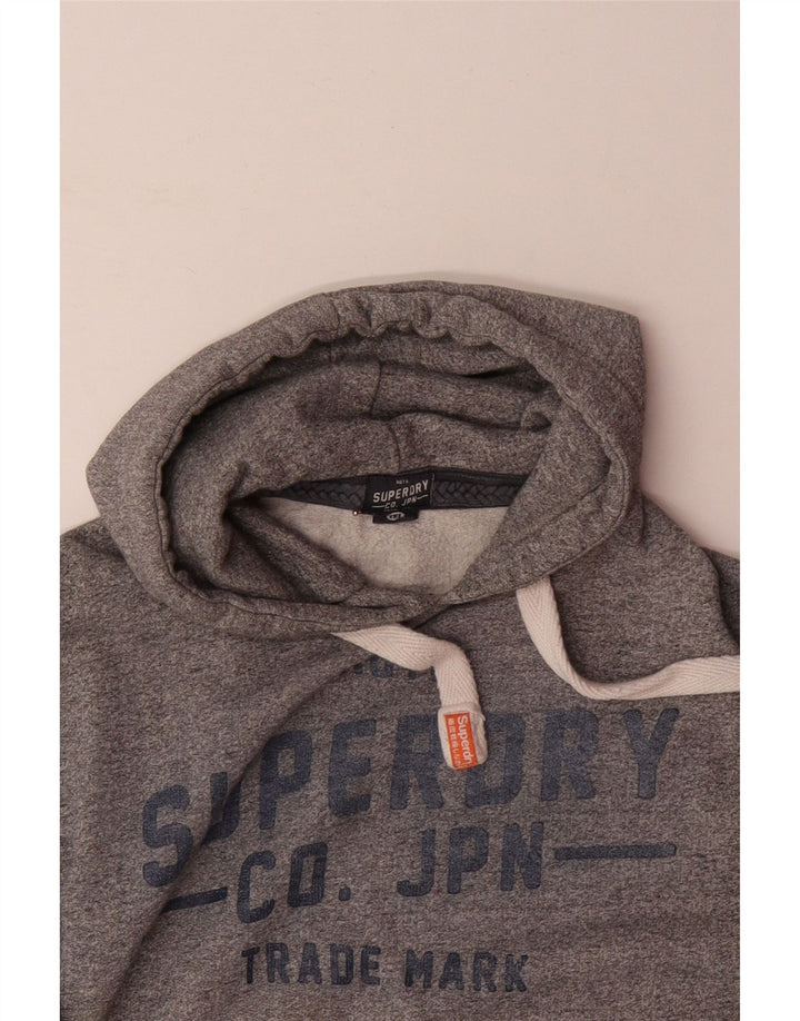SUPERDRY muška majica s kapuljačom s kapuljačom srednje sive boje, pamuk s pjegama