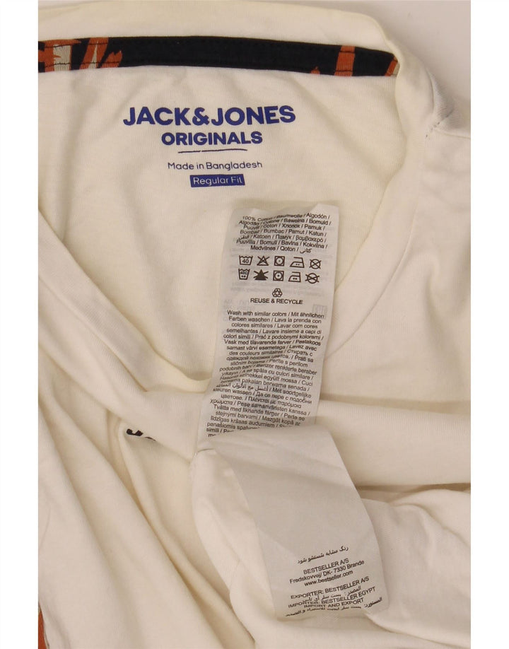 Jack & Jones muška majica kratkih rukava regularnog kroja srednje bijele boje cvjetnog kroja