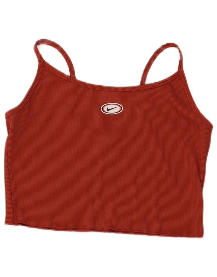 NIKE Ženska majica s kratkim rukavima UK 14, veliki kestenjasti poliester