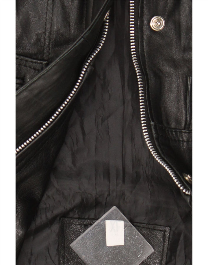 Vintage muška kožna jakna UK 42 XL crna koža