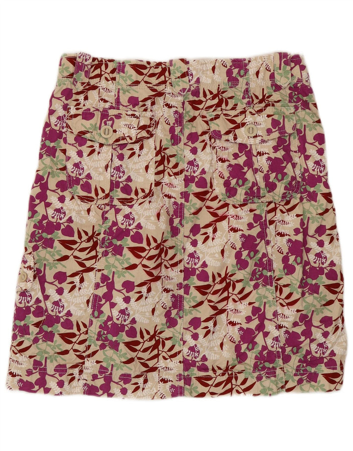 EDDIE BAUER Ženska suknja A-kroja US 8 Srednja W30 Bež cvjetni pamuk