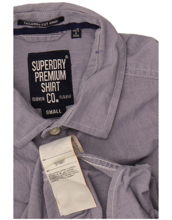 SUPERDRY muška košulja po mjeri, pamuk na male ljubičaste pruge