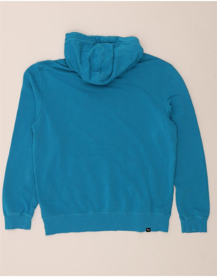 PUMA Mens Graphic Hoodie Jumper Medium Blue Amaretta Vintage Puma and Second-Hand Puma from Messina Hembry 