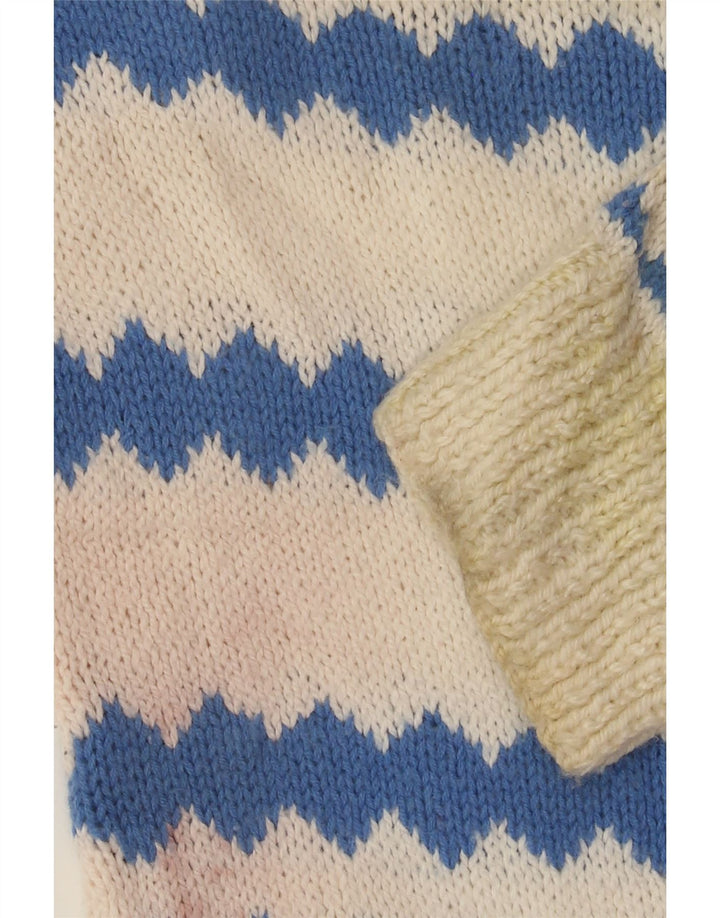 VINTAGE muški džemper s okruglim izrezom srednje bijele boje Fair Isle