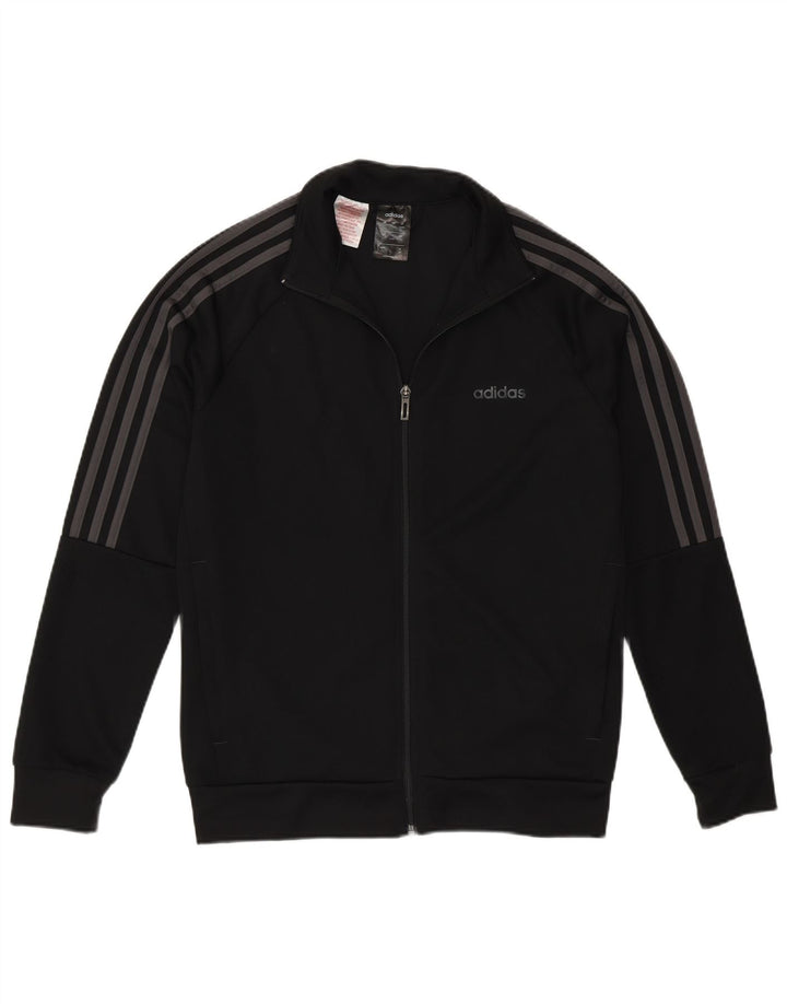 Gornja jakna od trenirke Adidas Climalite 13-14 godina, crni poliester