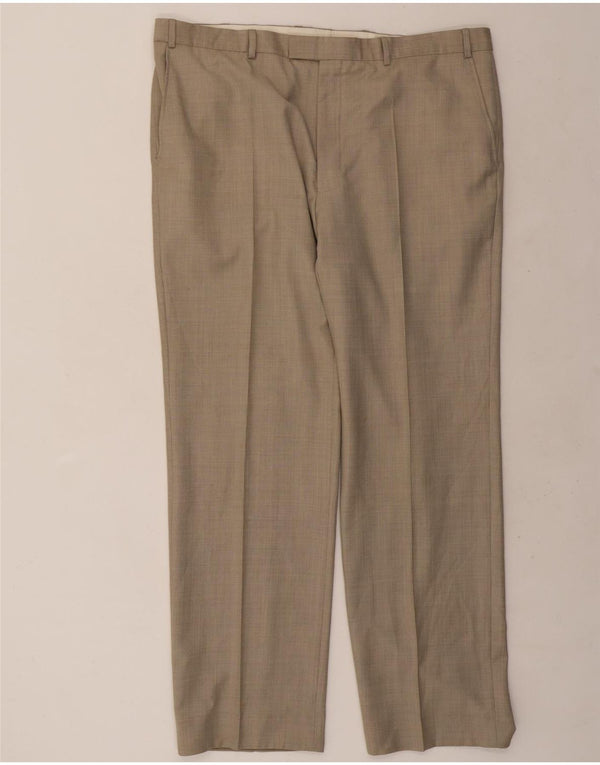 Marks & Spencer muške autograph hlače ravnog odijela W42 L33 bež