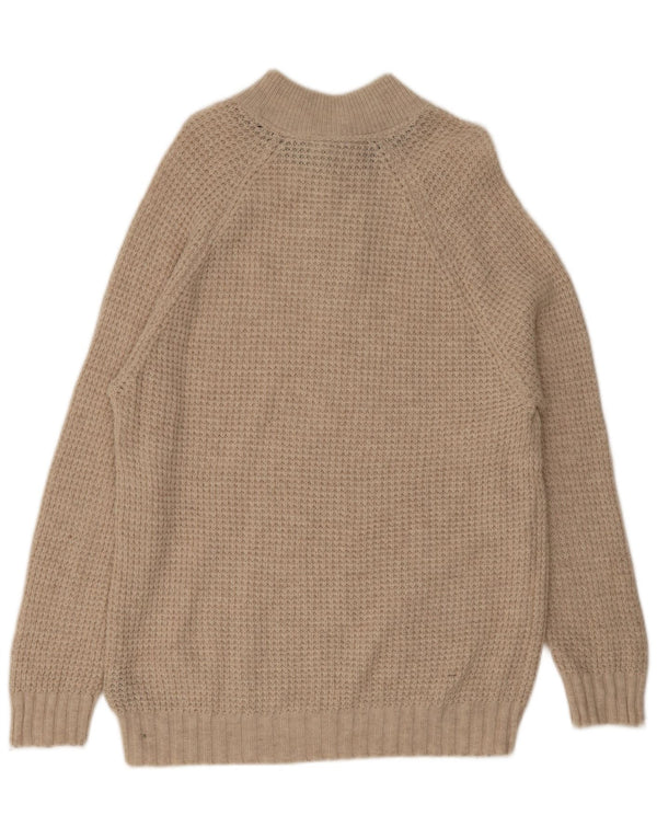 Crew Clothing Muški džemper s dugmadima i ovratnikom XL bež vuneni
