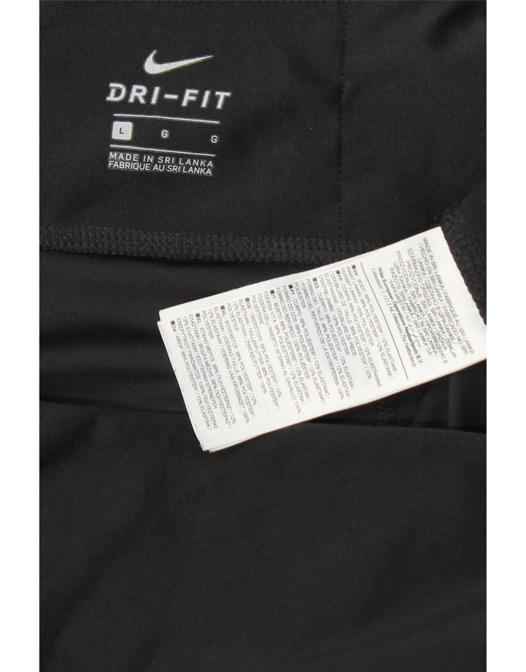 NIKE Womens Dri Fit Leggings UK 14 Large  Black Polyester