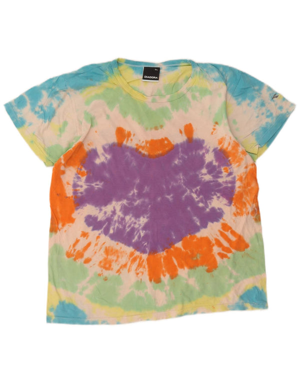 Diadora Ženska majica kratkih rukava UK 16 Veliki višebojni Tie Dye pamuk