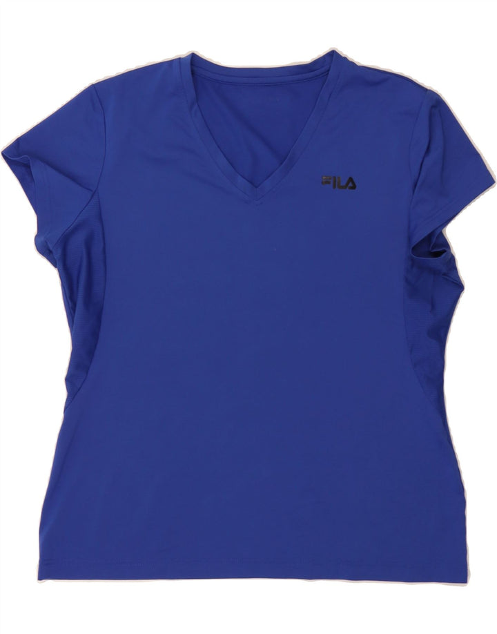 FILA Womens T-Shirt Top UK 16 Large Blue Vintage Fila and Second-Hand Fila from Messina Hembry 