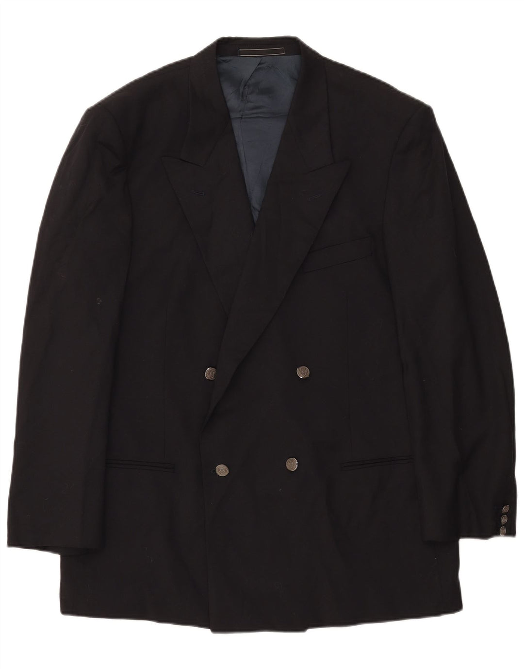 Vintage muška jakna s dvostrukim kopčanjem IT 54 2XL crna vuna