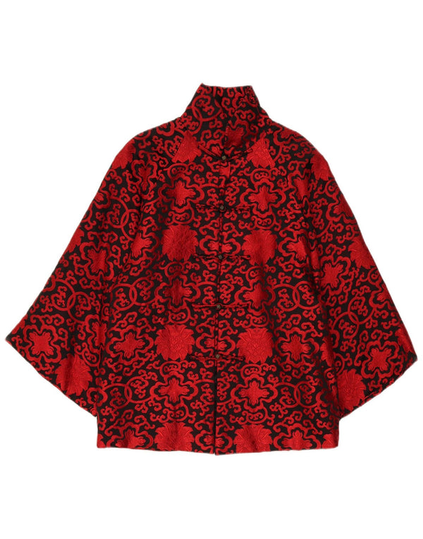 Vintage ženska kimono jakna 3/4 rukava UK 16 Veliki crveni paisley