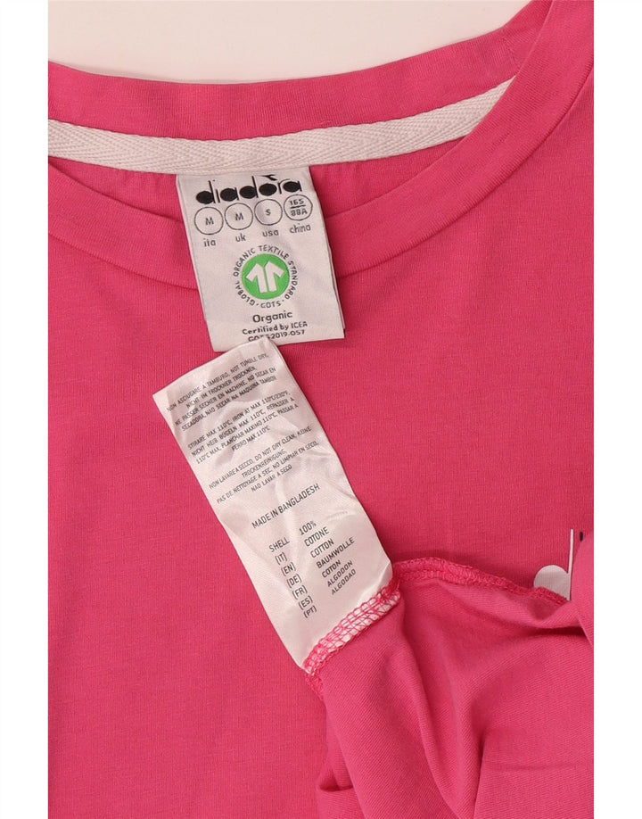 DIADORA Ženska majica kratkih rukava UK 14 Srednje ružičasti pamuk na pruge