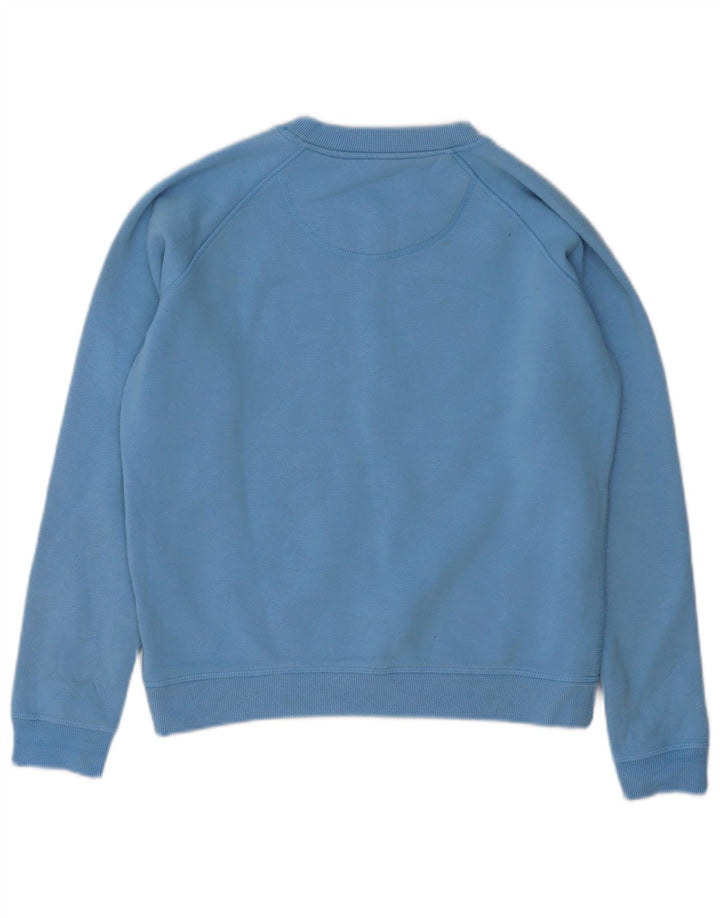 JACK WILLS Ženska velika majica s kratkim rukavima UK 8 Mali plavi pamuk