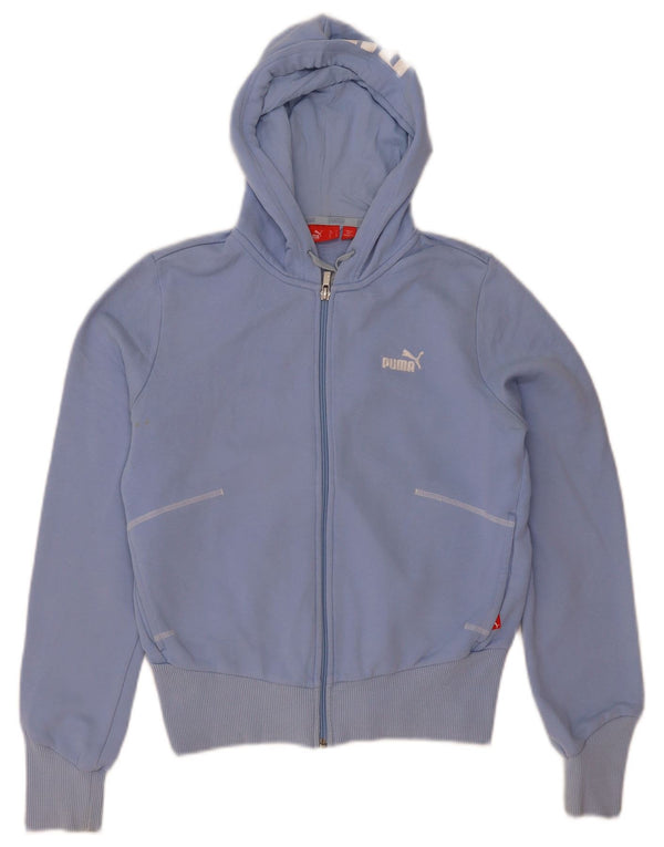 Puma ženski kratki pulover s kapuljačom s patentnim zatvaračem UK 10 Small Blue Cotton
