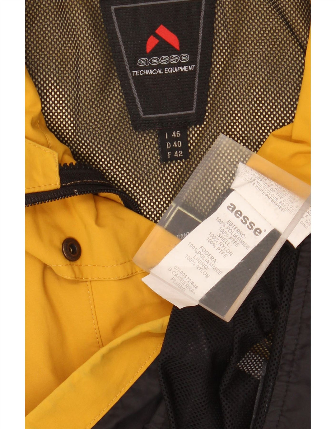 AESSE velika ženska kišna jakna IT 46 veliki žuti najlon