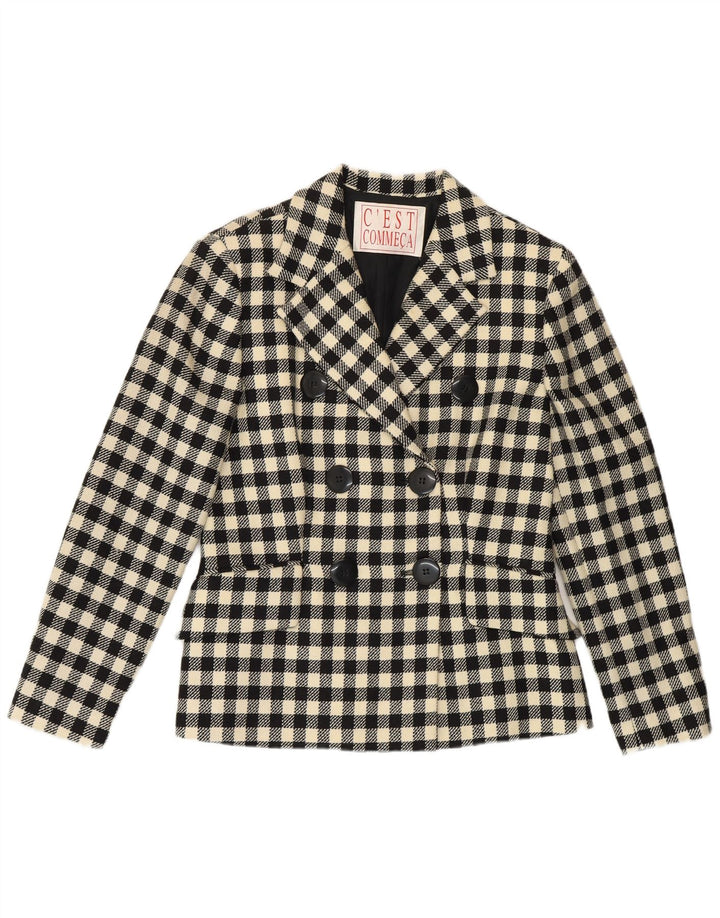 C'EST COMMECA Ženski dvodijelni komplet suknji UK 14 srednje W30 crni gingham