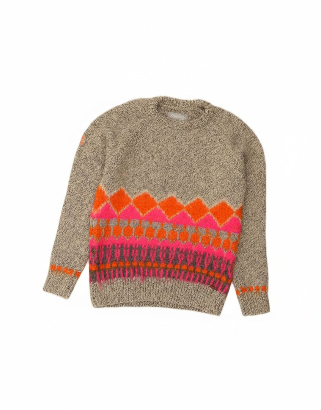Superdry ženski džemper s okruglim izrezom UK 14 srednje sivi Fair Isle