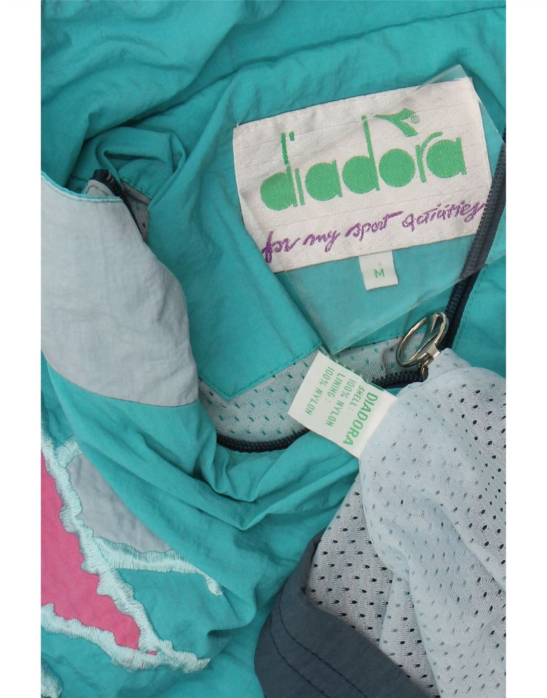 DIADORA Muška široka trenirka, gornja jakna srednje plave boje, najlon