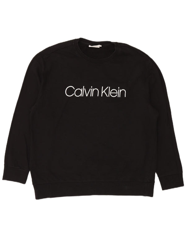 Calvin Klein muški džemper s grafičkim motivima 4XL crni pamuk