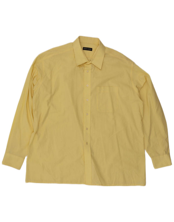 Pierre Cardin Mens Shirt Size 46 18 2XL Yellow Cotton