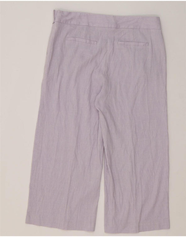 Marks & Spencer ženske kapri hlače širokih nogavica UK 14 Large W34 L22 Ljubičasta