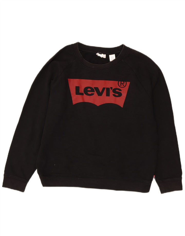 Levi's ženski džemper s grafičkim motivima UK 16 Veliki crni pamuk