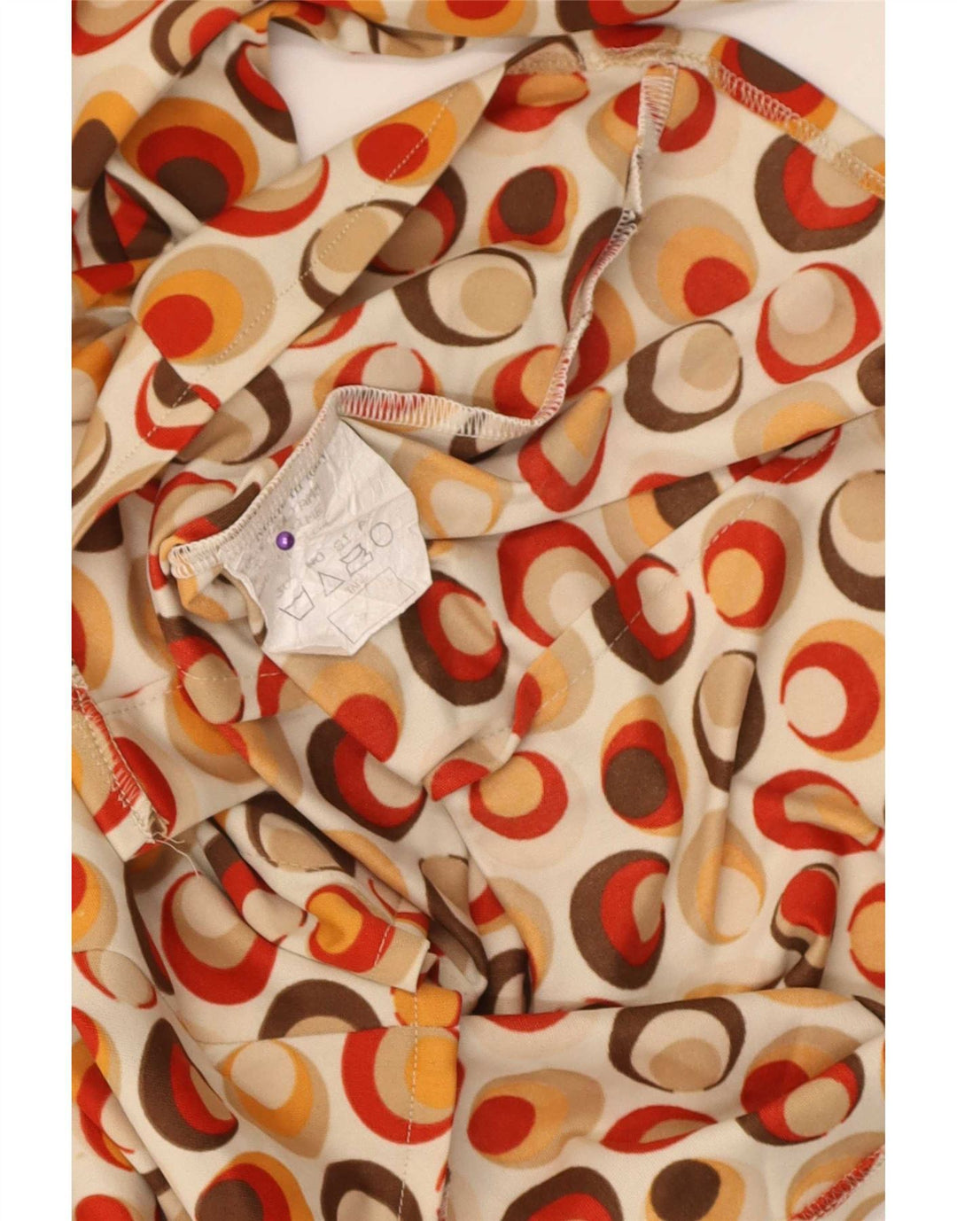 Vintage ženska košulja bluza UK 10 Mali raznobojni geometrijski poliamid